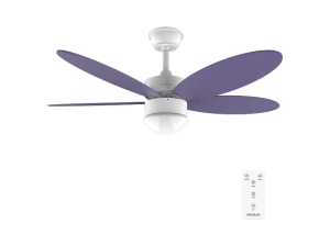 Ventilador de techo - Cecotec EnergySilence Aero 4260 Purple, Luz LED 3 colores, Mando, 6 velocidades, Aspas reversibles, Temporizador 8h, Morado