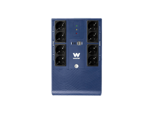 SAI - Woxter Multibase UPS 800 VA, 8 Tomas Schuko, Batería de 12V/7Ah, Protección contra Cortes Energía, 4 Salidas con Respaldo