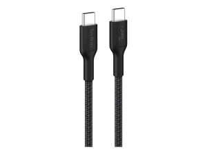 Cable USB - Belkin BoostCharge Pro trenzado USB-C a de 240 W, 3m, Universal, Negro