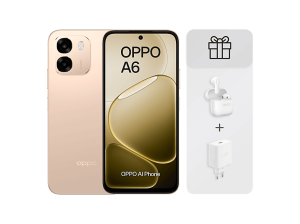 Móvil - OPPO Bundle A6 4G, Aurora Gold, 256 GB, 6 GB RAM, 6.75" LCD, Qualcomm Snapdragon®685 (6nm), 6.500mAh, Incluye Cargador 45W y Auriculares