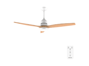 Ventilador de techo - Cecotec 5230 Whitewood, motor DC 40 W, luz LED 18 Mando, 6 velocidades, Temporizador 8 h, Doble altura, Multicolor