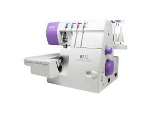 ALFA B2B Remalladora - Alfa 8712 2/3/4hilos, Velocidad máxima: 1300 rpm, Motor Servo 100 W, Asa para transporte, Blanco y morado