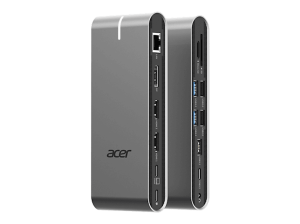 Docking Station - Acer USB -C, Universal, 15 puertos en 1, Plata