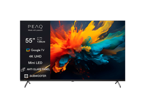 TV Mini LED 55" - PEAQ PTV 55GMU-5026C AG, UHD 4K, Smart TV, Google HDR10, Negro