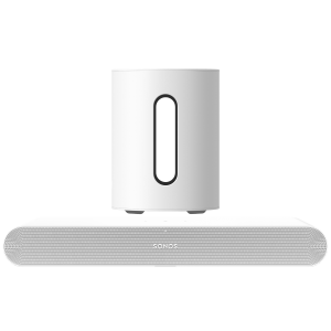 Sonos Ray Soundbar + Sub Mini Subwoofer Wit Audio Bundle