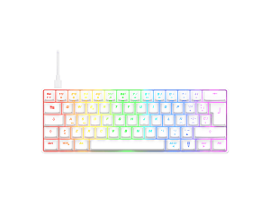 Teclado gaming - ISY IGK-5100-WT-ES, Mini RGB, Mecánico, Cable, Teclas iluminadas, Blanco