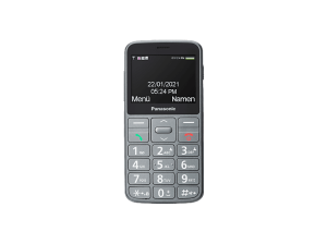 Móvil - Panasonic KX-TU160, Gris, 1100 mAh, Pantalla TFT-LCD grande de 2,4'', Teclas retroiluminadas, Compatible con audífonos, Luz LED brillante