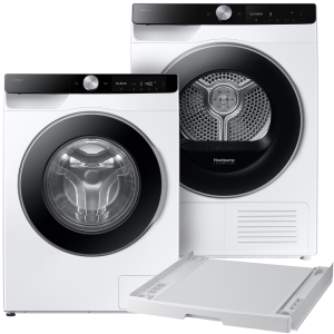 Ww90dg6u25lku3 6000-serie + Samsung Dv90dg6845lku3 Stapelkit Wasmaschine Droger Bundel