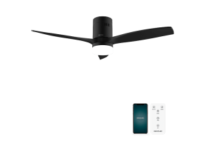 Ventilador de techo - Cecotec EnergySilence Aero 5600 Aqua, Luz, Wi‑Fi y App, mando a distancia, 6 velocidades, Verano/invierno temporizador, Negro
