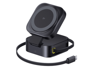 Base de carga - Baseus PicoGo Series 2-en-1, Universal, Carga inalámbrica, 67W, Negro Cosmic