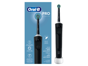 Cepillo eléctrico - Oral-B Vitality Pro, 1 Cabezal de recambio, Temporizador 2 minutos, Diseñado Por Braun, Negro