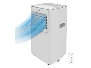 Aire acondicionado portátil - Koenic KAC 7026 W ES Mobile Air conditioner, 3 modos, 2 velocidades, Modo noche, Temporizador, Mando a distancia, Blanco