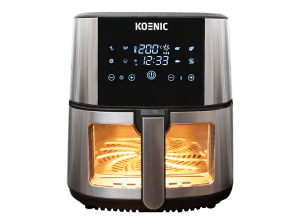 Freidora de aire - KOENIC KAF 71523 B, 1500 W, 7.2 l Cesta XXL, 80-200°C, Panel táctil, 8 Programas automáticos, Negro