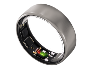 Anillo inteligente - Ultrahuman Ring Air, 24 mAh, Talla 7 (18.09 mm), Hasta 6 días de Autonomía, Resistente al Agua hasta 100m, Raw Titanium