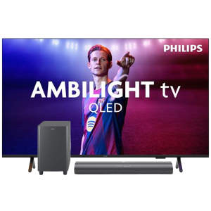 Philips 75pus8500 4k Qled Ambilight Tv 75" Xxl (2025) + Tab6100 Soundbar Met Wireless Subwoofer Tv-bundel