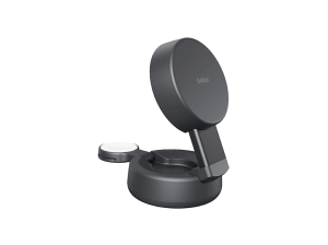 Cargador móvil inalámbrico - Belkin WIZ043kqCH, Compatible con Qi2 o MagSafe, 25 W, En vertical apaisado, 2 en 1, Negro
