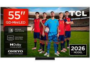 TV QD-Mini LED 55" - TCL 55C6K PRO, UHD 4K, AiPQ Processor, Smart con Google TV, Dolby Vision-Atmos, Negro
