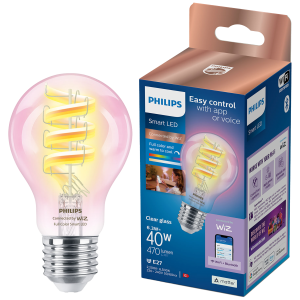 Philips Smart Lighting Smart Led Lamp Filament - Slimme Led-verlichting Gekleurd En Wit Licht E27 Transparant 40w Wi-fi Ledlamp