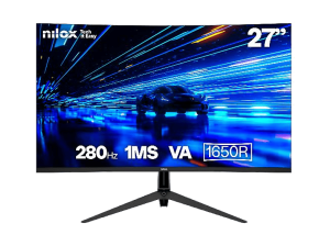 Monitor gaming - Nilox NXM27CV28001, 27 " Full-HD, Curvo 1650R, 280 Hz, 1 ms, VA, G-Sync y FreeSync soportados, Negro