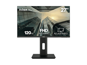 Monitor - Nilox NXM27R2K1201, 27 " QHD, 120 Hz, 1 ms, IPS, Curvo, Altavoces Integrados, Altura Ajustable, Negro