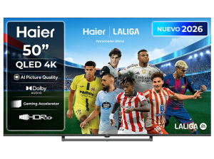 TV QLED 50" - Haier S80G Series H50S80GUX, 4K HDR10, Google TV, AI Picture Quality, Gaming 120Hz, Negro