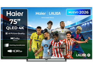 TV QLED 75" - Haier S80G Series H75S80GUX, 4K HDR10+, Google TV, AI Picture Quality, Gaming 120Hz, Negro