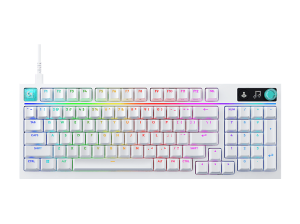 Teclado gaming - Logitech G G316 X 98, Cable, 8 kHz, Pantalla LED, Interruptores intercambiables, Teclas de PBT personalizables, PC-Mac, RGB, Blanco