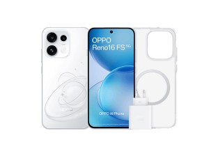 Móvil - OPPO Bundle Reno16 FS, Blanco, 512 GB, 8 GB RAM, 6.57" AMOLED, Mediatek Dimensity 7300, 6500 mAh, Incluye Funda y Cargador