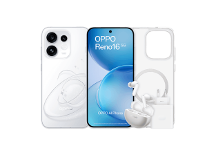 Móvil - OPPO Bundle Reno16, Blanco, 512GB, 8GB RAM, 6.32" AMOLED, Qualcomm Snapdragon® 7 Gen 4, 6000mAh, Incluye Funda, Auriculares y Cargador
