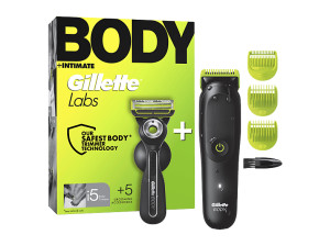 Afeitadora corporal - Gillette Labs i5 Body + Intimate, Tecnología SkinFirst, Wet&Dry,; 3 peines, Pack con maquinilla de afeitar GilletteLabs