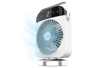 Ventilador de sobremesa - Cecotec EnergySilence 600 DeskChill Smart Rotate Ice, 300 ml, 4 velocidades, Oscilación, AutoOff, Blanco
