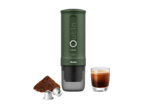Cafetera de cápsulas - Outin OTEM-01-FG, 20 bar, 80 ml, 10 W, Portátil, Compacta y Ultraligera, Verde