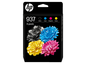 Cartucho de tinta - HP Original 937 CMYK, Negro, Cian, Magenta, Amarillo, 6C400NE