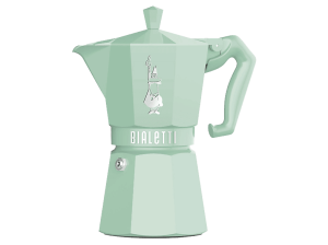 Cafetera tradicional - Bialetti Moka Exclusive, Aluminio, Hasta 3 tazas, Verde menta