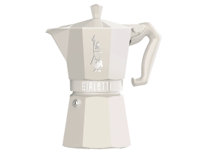 Cafetera tradicional - Bialetti Moka Exclusive, Aluminio, Hasta 3 tazas, Crema