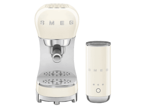 Cafetera express - Smeg ECF12CREU, 15 bar, 1350 W, 2 Tazas, Incluye Espumador de leche, Sistema calentamiento Thermoblock, Crema
