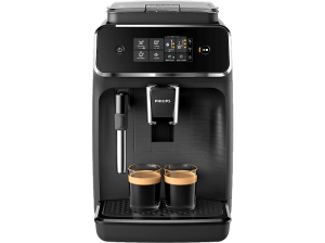 Cafetera superautomática - Philips EP2225/10, Serie 2200, 1500 W, 15 bares, molinillo cerámico, espumador leche, AquaClean, 1,8 L, Negro Mate