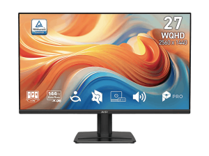 Monitor - MSI Pro MP275Q E14, 27 " QHD, 144 Hz, 4 ms GtG, 1 MPRT, IPS, Altavoces incoporados, AMD FreeSyncâ„¢, Negro