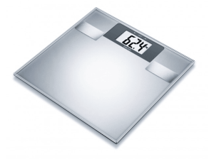 Báscula de baño - Beurer SR-BF2, Peso máximo 180kg, Análisis corporal, Pantalla LCD, 10 memorias, Inox