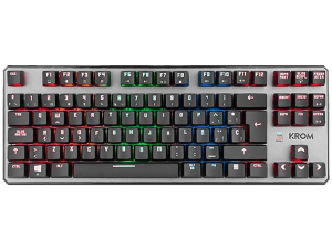 Teclado gaming - Krom Kernel, Mecánico, USB, Iluminación LED, Negro