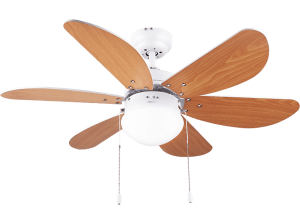 Ventilador de techo - Cecotec EnergySilence Aero 360, 50 W, 6 Aspas, 3 Velocidades, Con iluminación, Marrón