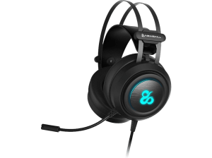 Auriculares gaming - Newskill Drakain NS-HS-DRAKAIN, Multiplataforma, Iluminación RGB, Jack 3.5 mm, USB, Negro