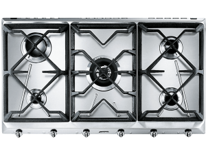 Encimera - Smeg SRV596GH5, Gas Natural, 6 quemadores, Inox