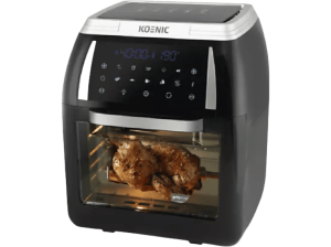 Freidora de aire - KOENIC KAF 121821, 1800 W, 12 l, Hasta 200 ºC, Pantalla LED, Función asador, Negro