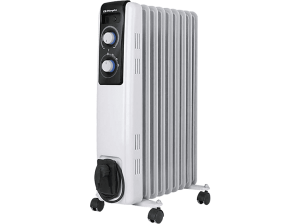 Radiador de aceite - Orbegozo RF 2000, 9 elementos, 2000 W, Termostato regulable, Blanco