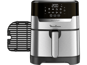 REACONDICIONADO Seminuevo Bueno Freidora de aire - MoulinexEasy Fry & Grill EZ505D10, 2 En 1, 1400 W, 4.2 l, De 80 °C a 200 °C, Temporizador