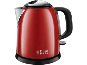 Hervidor de agua - Russell Hobbs Mini ColourPlus 24992-70, 1 l, Base 360º, Apagado automático, Rojo
