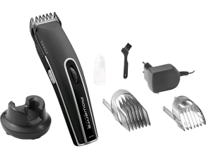 Cortapelos - Rowenta TN1410 Nomad, 19 longitudes, Uso con y sin cable, 2 peines, 40 min, 6250 rpm, Acero Inox., Negro