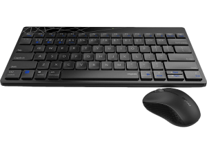 Pack Teclado + Ratón - Rapoo 8000M, Inalámbricos, 2 Receptores, Bluetooth, Negro