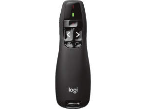 Presentador - Logitech Wireless Presenter R400, Puntero láser, Inalámbrico, Receptor USB, Radio hasta 15m, Windows, Botones, Negro